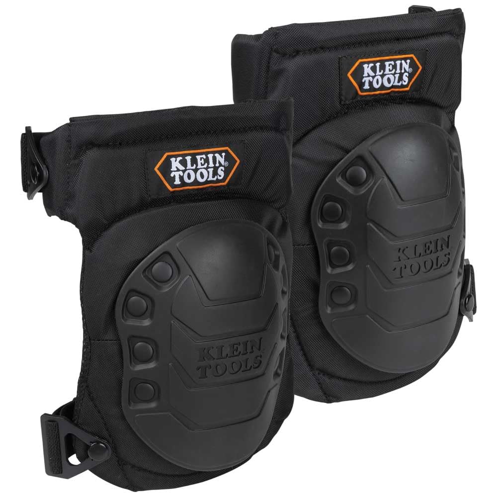 Klein Tools 60344 Knee Pads, Hinged Gel Knee Pads with Slip Resistant Rubber Caps, Quick-Release Clips and Adjustable Straps