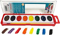 Charles Leonard Semi-Moist Watercolor Paint Set, Oval Pan with Brush, 8 Assorted Colors, 12 Sets