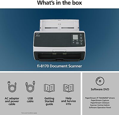 RICOH fi-8170 Professional High Speed Color Duplex Document Scanner - Network Enabled
