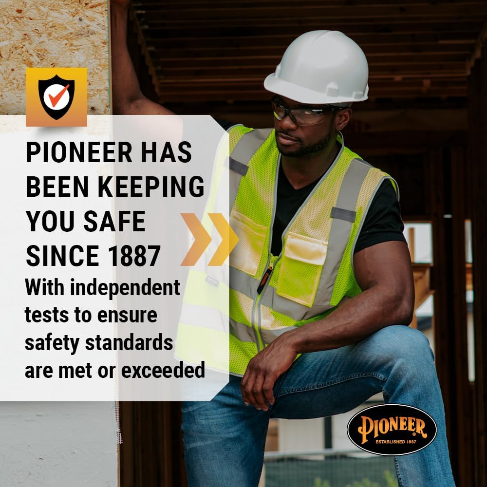 PIONEER Hi Vis Safety Vest - Reflective Cooling Mesh - 8 Pockets - Class 2