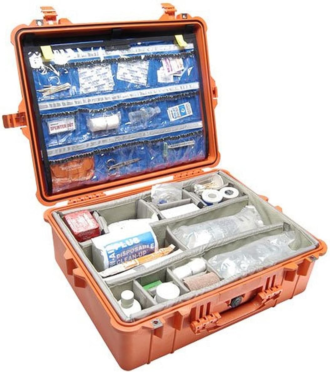 PELICANO 1600EMS Protector Case with Multi-Layer Lid Organizer and Padded Dividers