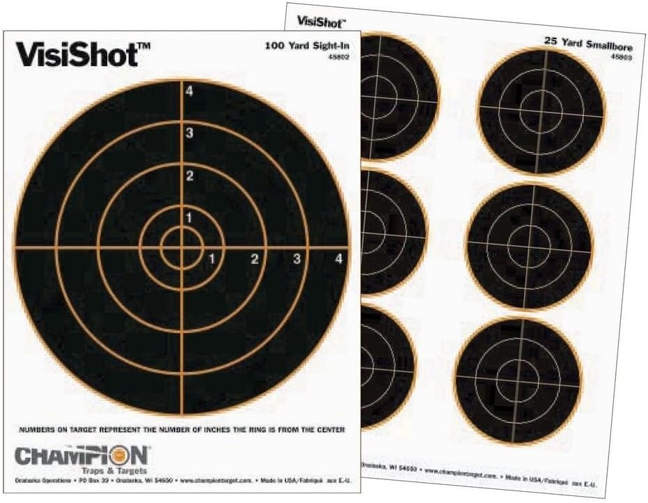 Champion VisiShot Bulls Target - Pack of 10, 8 Inch
