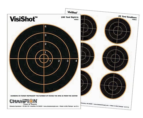 Champion VisiShot Bulls Target - Pack of 10, 8 Inch