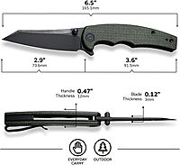 CIVIVI P87 Folder EDC Knife 2.9-in Nitro-V Reverse Tanto