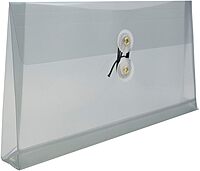 JAM PAPER Plastic Envelopes with Button & String Tie Closure - 12 Pack