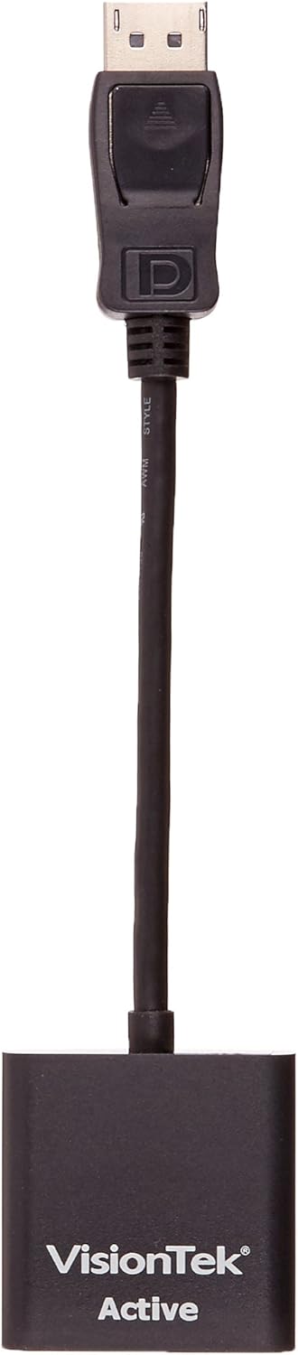 VisionTek DisplayPort to DVI-D Single Link Active Adapter, 7 Inches, Male to Female, for Lenovo, Dell, HP