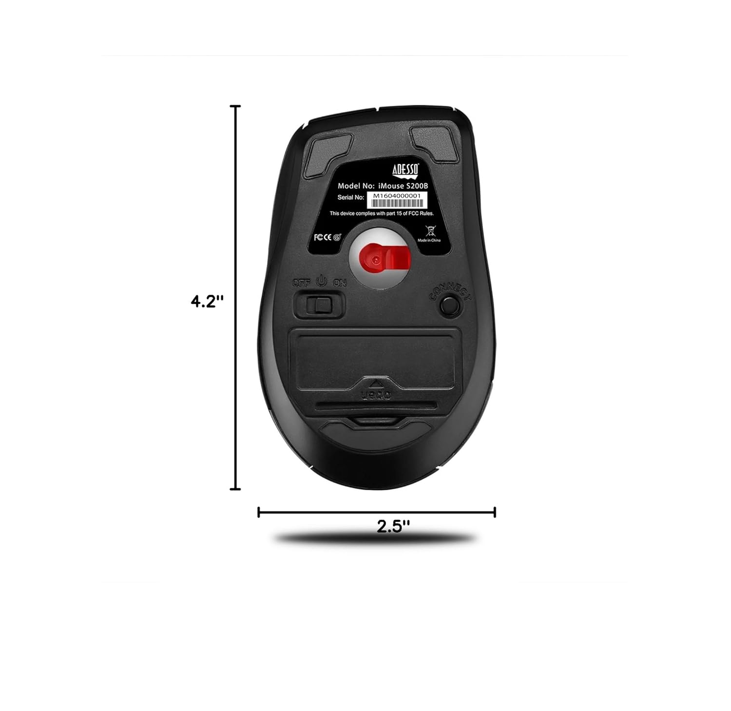 iMouse S200B Bluetooth Ergo Mini Mouse - Wireless with Adjustable DPI and Ergonomic Design