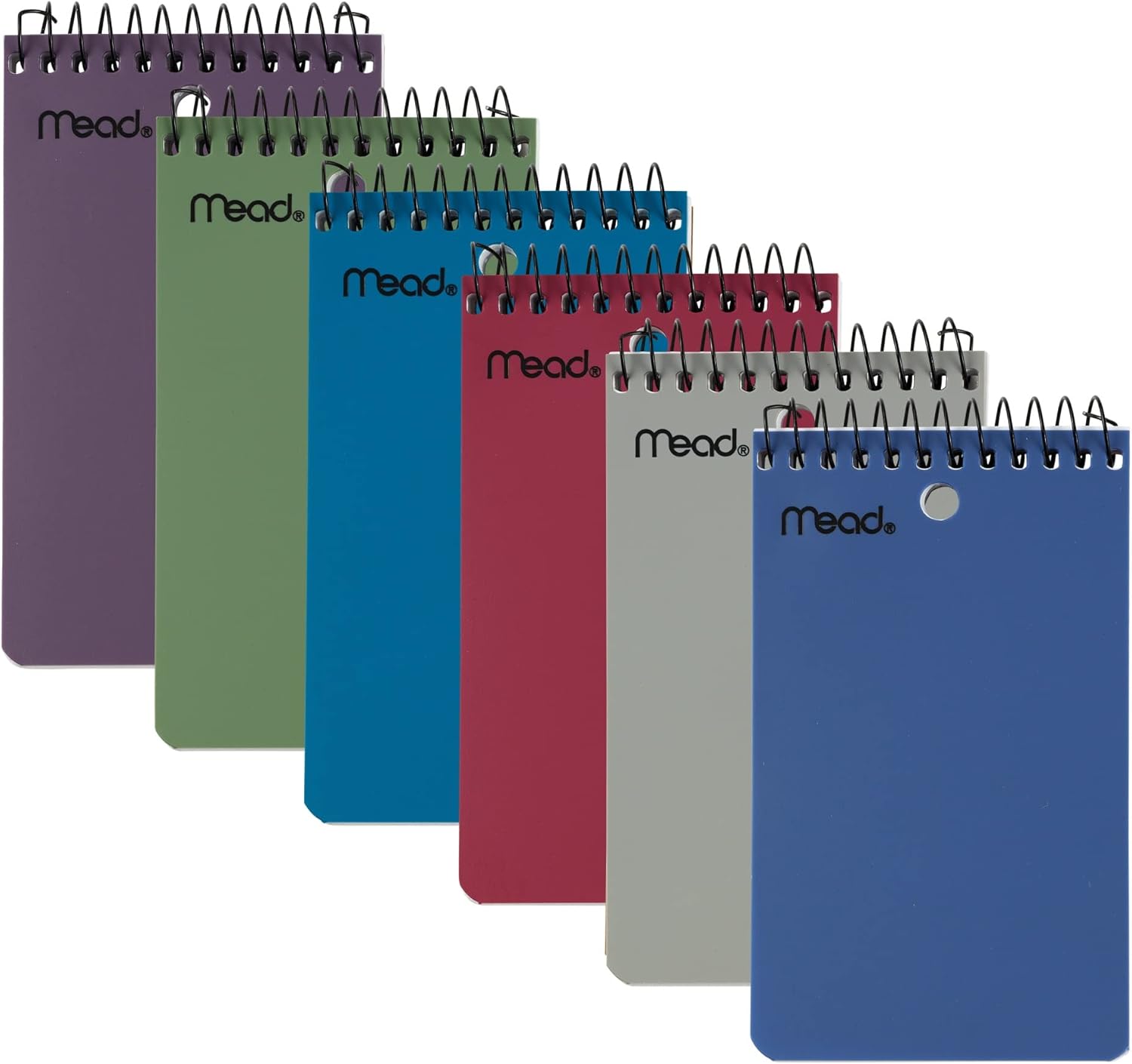 Mead Wirebound Top-Opening Memo Book, 3in x 5in, College Ruled, 100 Sheets