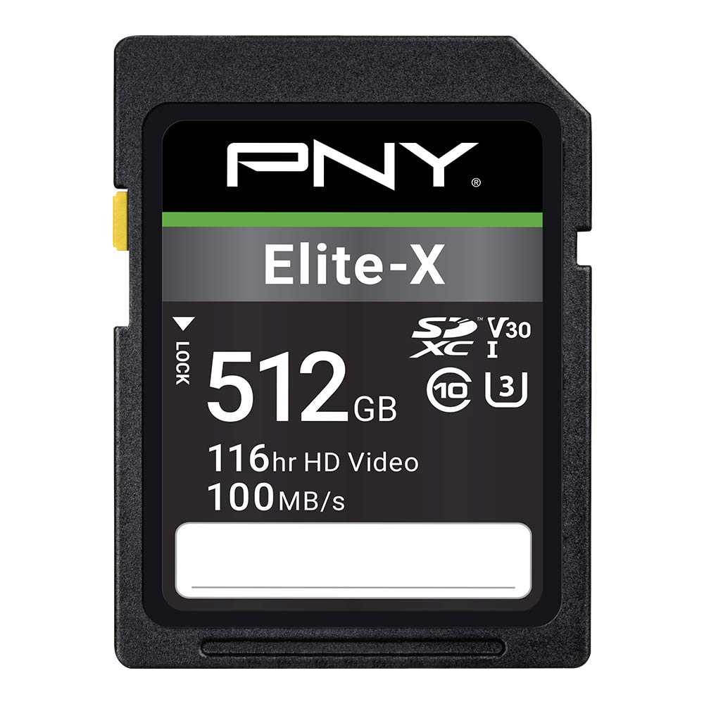 PNY Elite-X Class 10 U3 V30 SDXC Flash Memory Card (Full Size, UHS-I)