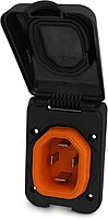 SmartPlug BM50PB Non-Metallic Inlet and Cover Assembly - 50 Amp, Black