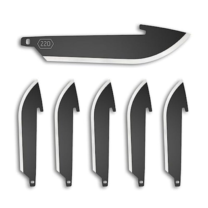 Outdoor Edge RazorSafe 2.2" Black Drop-Point | 6 Pack of EDC Drop Point Blades | Compatible 2.2" Razor Blade Knives