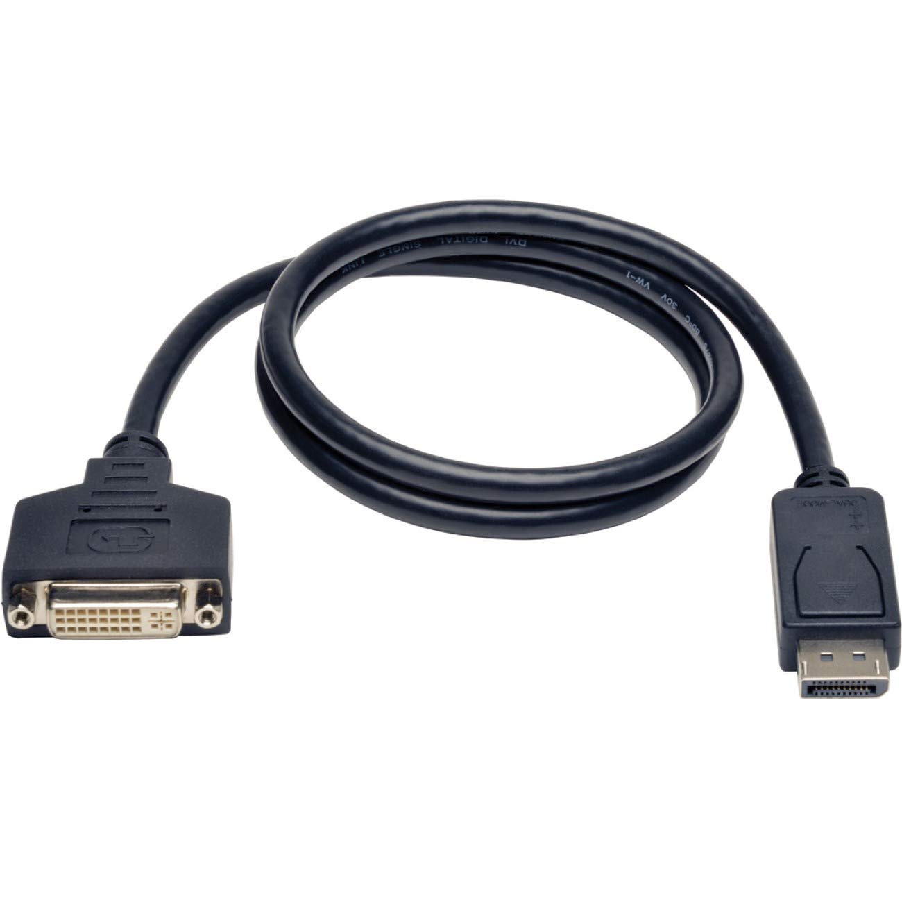 Tripp Lite DisplayPort to DVI Adapter Cable DP2DVI Video Converter for DP-M to DVI-I-F 3ft (P134-003)