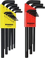Bondhus 22199 Hex L-wrench DoublePK,Long Length,12137 .050-3/8" & 12199 1.5-10mm, Multicolor, One Size