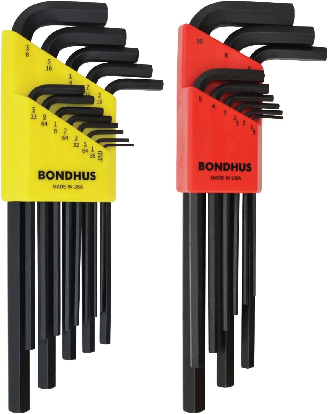 Bondhus 22199 Hex L-wrench DoublePK,Long Length,12137 .050-3/8" & 12199 1.5-10mm, Multicolor, One Size
