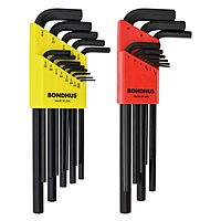 Bondhus 22199 Hex L-wrench DoublePK,Long Length,12137 .050-3/8" & 12199 1.5-10mm, Multicolor, One Size