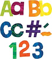 World of Eric Carle 219 Colorful Bulletin Board Letters for Classroom, Eric Carle Numbers & Letters Bulletin Board Cutouts