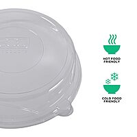 Eco-Products Recycled 9" Plate Dome Lids, Case of 300, Clear 100% Post-Consumer Recycled Plastic, Hot and Cold Food Friendly, Clear For Visibility