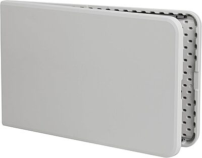 Flash Furniture Kathryn 8' Rectangular Plastic Folding Event Table with Carrying Handle, Bi-Fold Portable Banquet Table for Indoor/Outdoor Events, Granite White, 30"W x 96"L