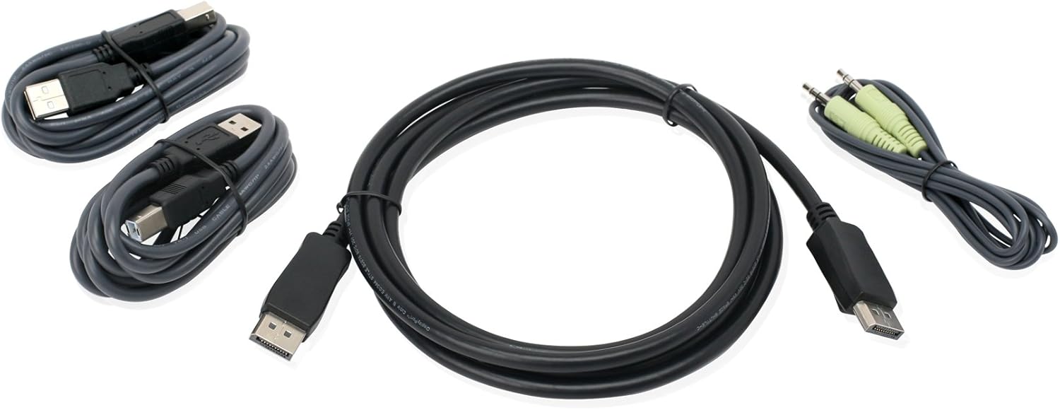 IOGEAR DisplayPort USB KVM Cable Kit with Audio (TAA), 6-Foot