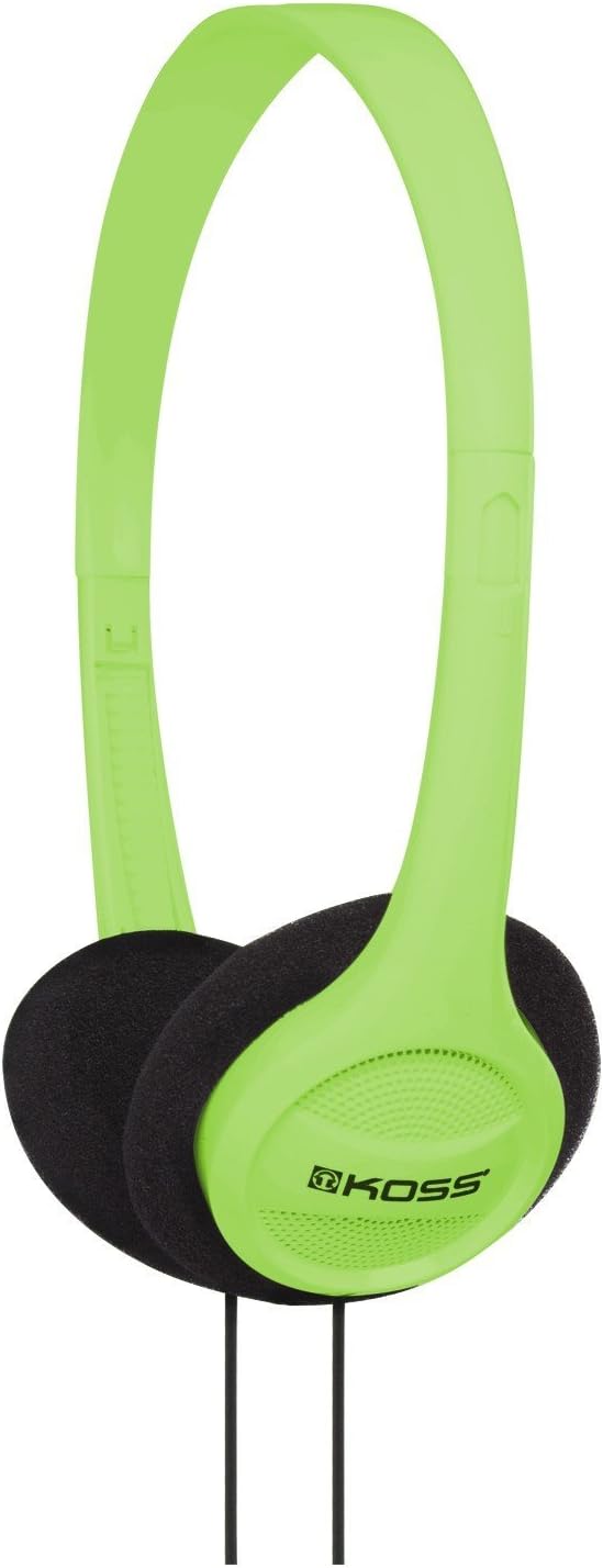 Koss KPH7G Portable On-Ear Headphone with Adjustable Headband - Green, 8.7 x 6.2 x 2.0