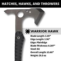 Spyderco Warrior Hawk Utility Tomahawk with Tough D2 Steel Head and 13.68" G-10 Scaled Handle