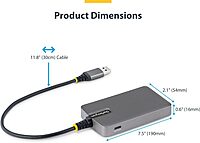 StarTech.com 4-Port USB-A Hub, 5Gbps, Bus Powered, Type-A to 4X Type-A with USB-C Auxiliary Power Input, Portable Hub