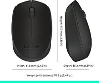 Logitech M170 Wireless Mouse for PC, Mac, Laptop, 2.4 GHz with USB Mini Receiver - Battery Life, Ambidextrous