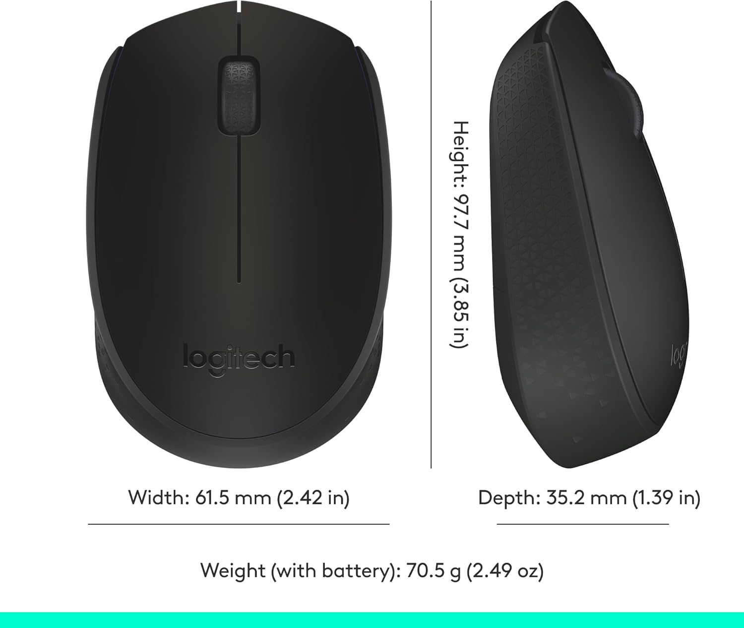 Logitech M170 Wireless Mouse for PC, Mac, Laptop, 2.4 GHz with USB Mini Receiver - Battery Life, Ambidextrous