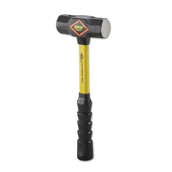 Nupla 27-035 Blacksmith's Double-Face Steel-Head Sledge Hammer, 3 lb., 14" SG Grip Handle, Yellow