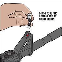 Real Avid Front Sight Adjuster: universal tool for adjusting A1 and A2 Type Front Sights (4-prong and 5-prong BUIS)