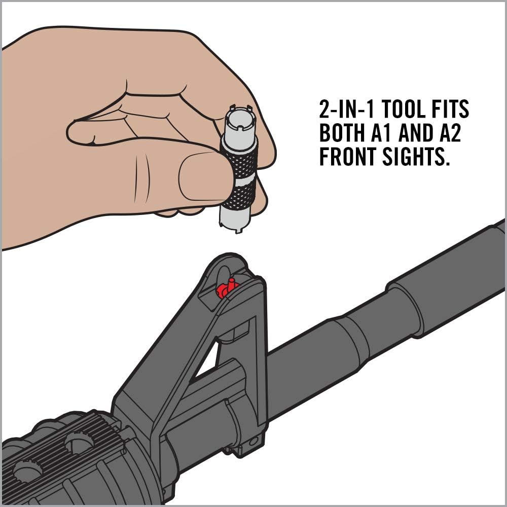 Real Avid Front Sight Adjuster: universal tool for adjusting A1 and A2 Type Front Sights (4-prong and 5-prong BUIS)