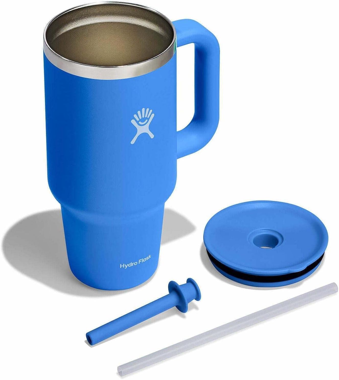 HYDRO FLASK Travel Tumbler with Handle, Lid and Straw - Insulated Stainless Steel