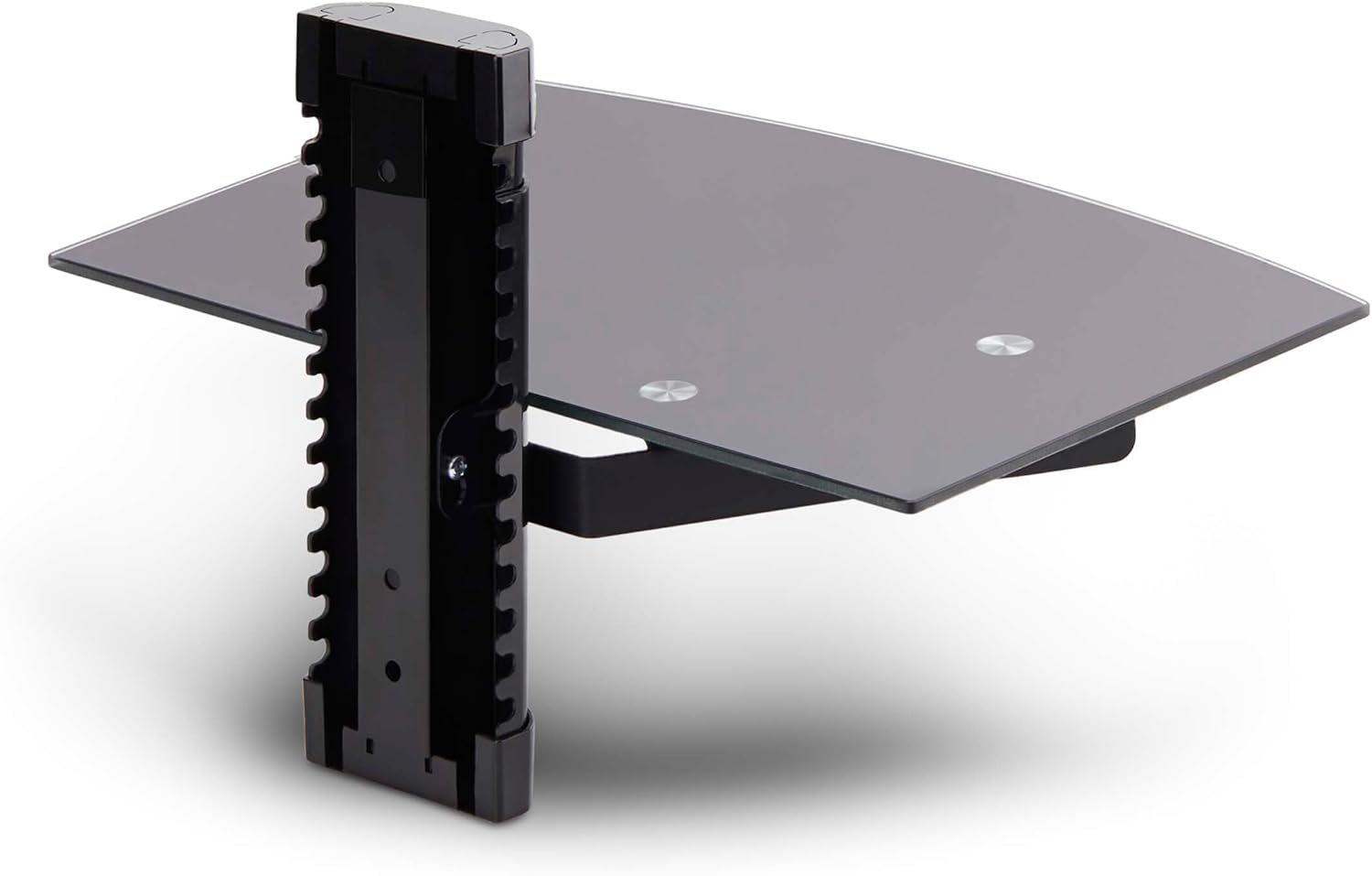 StarTech.com Floating Wall-Mounted AV Shelf, 5mm Black Tempered Glass, Adjustable Height