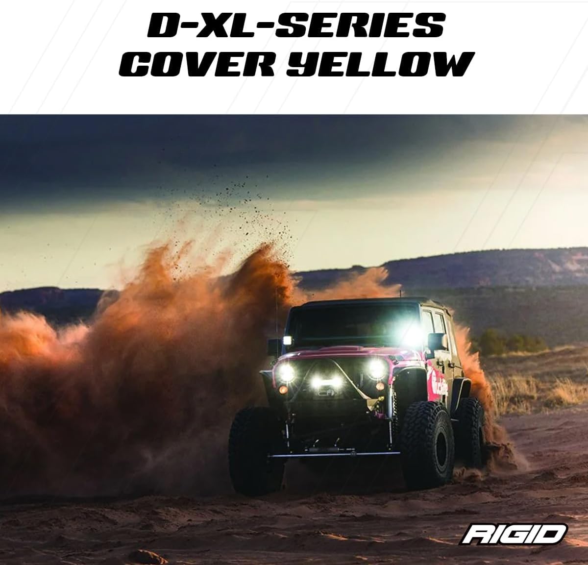 RIGID INDUSTRIES D-XL Series, 4", Amber, Light Cover; Universal, 1 Pack