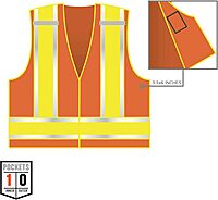 ERGODYNE GloWear 8245PSV Public Safety Reflective Vest, High Visibility, ANSI Compliant, Breakaway