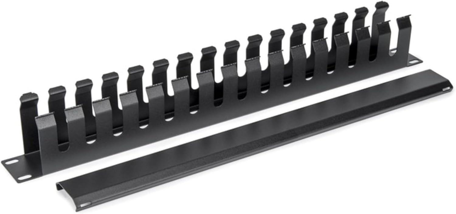 Rocstor - Y10E016-B1-1U Horizontal Cable Management Compatible with Standard 19 Racks