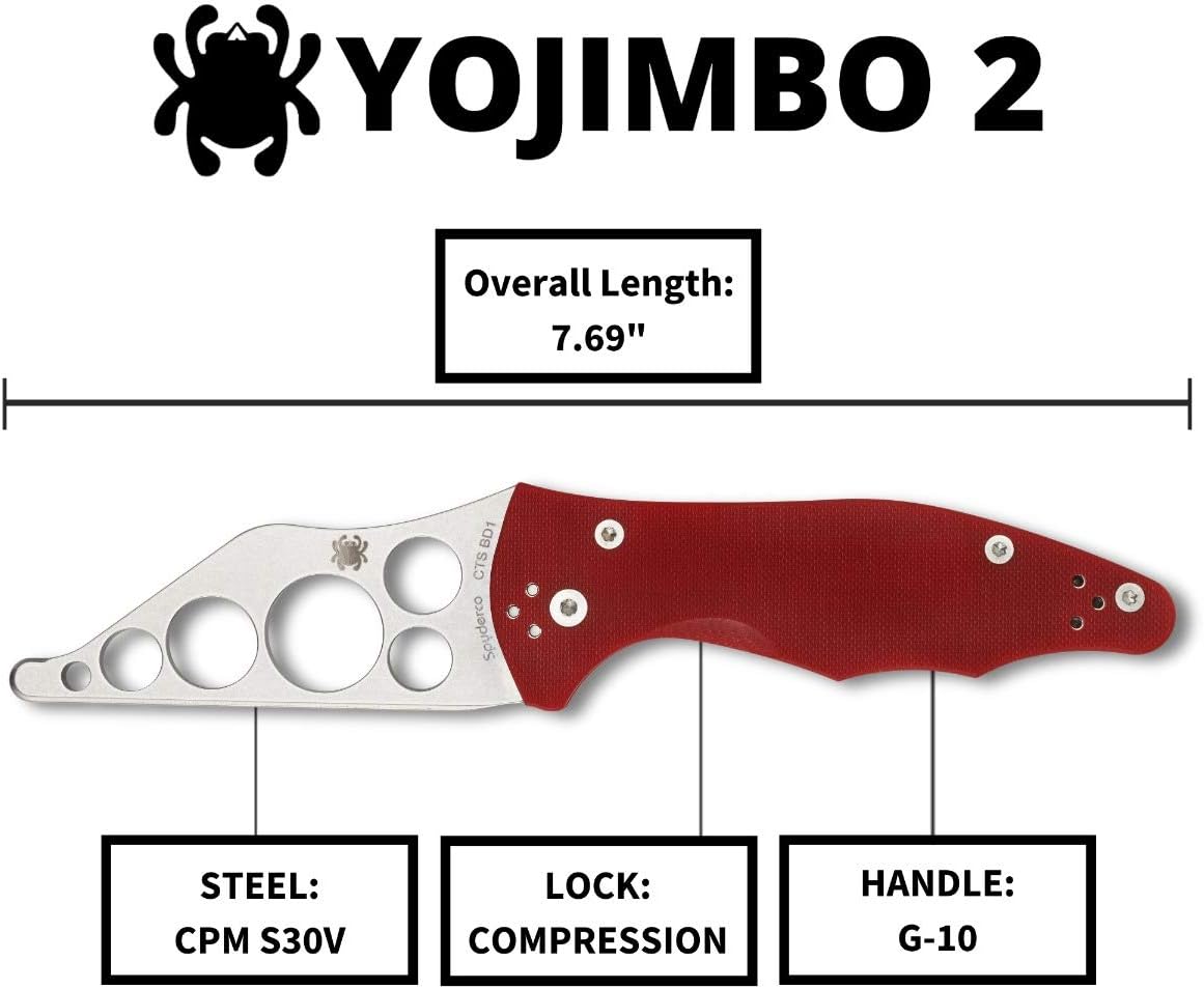 Spyderco Yojimbo 2 Folding Tactical Knife - Wharncliffe