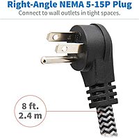 Tripp Lite TLP606UCTOWER Surge Protector Tower with USB Ports, 1800 Joules, 6-Outlets, 3 USB-A + 1 USB-C, 8ft Cord, Desk Accessory Charging Tower, Dorm Essentials, Tower Power Strip with Surge