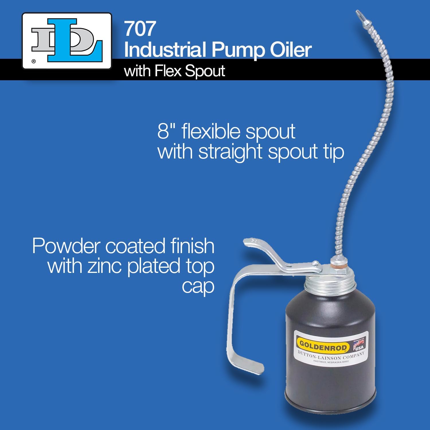 GOLDENROD Industrial Pump Oiler with Flex Spout and Zinc Die-Cast Pump