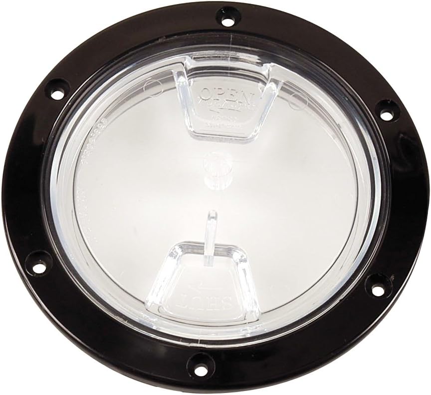 Beckson 4" Clear Center Screw Out Deck Plate - Black