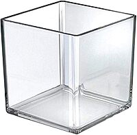Azar Displays Deluxe Clear Crystal Styrene Cube Bins, Pack of 4