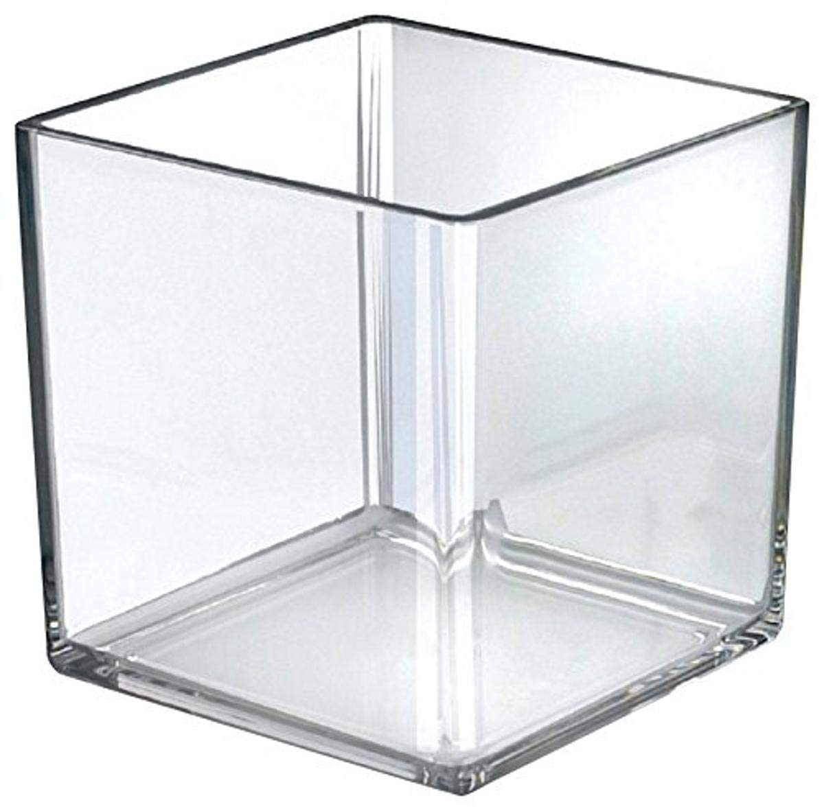 Azar Displays Deluxe Clear Crystal Styrene Cube Bins, Pack of 4