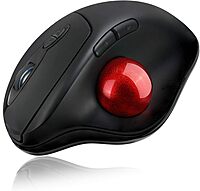 iMouse T30 Wireless Ergonomic Thumb Trackball Mouse with Nano USB Receiver, Programmable 7 Button Design, and 5 Level DPI Switch, Black
