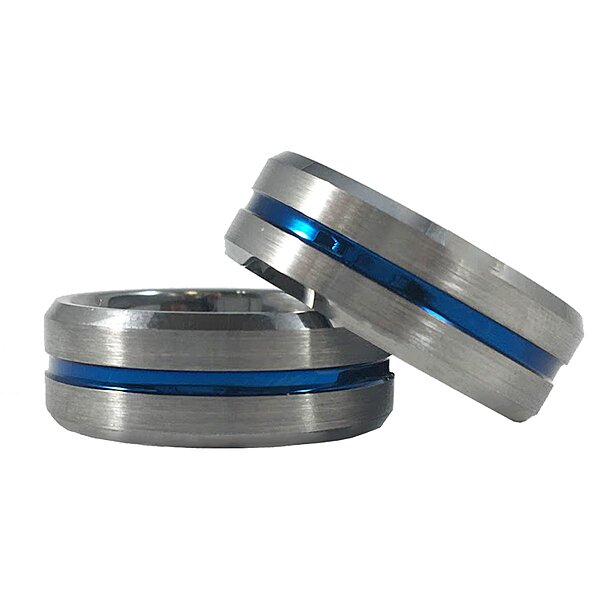 THIN BLUE LINE USA Men's Tungsten Carbide Ring