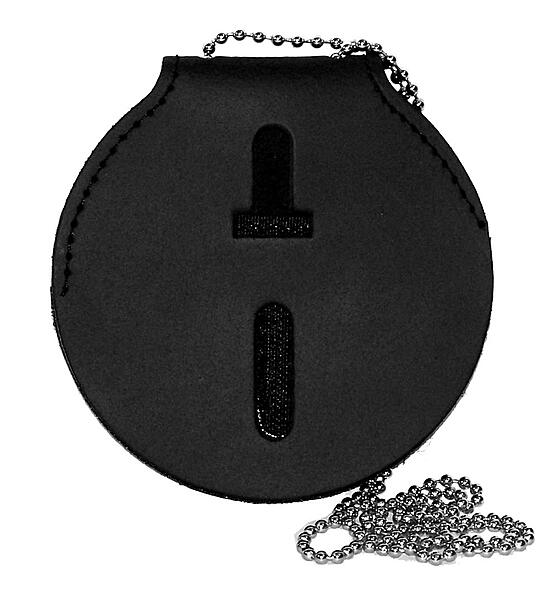 PERFECT FIT SHIELD WALLETS Round Belt Clip Badge Holder with Pocket and Chain