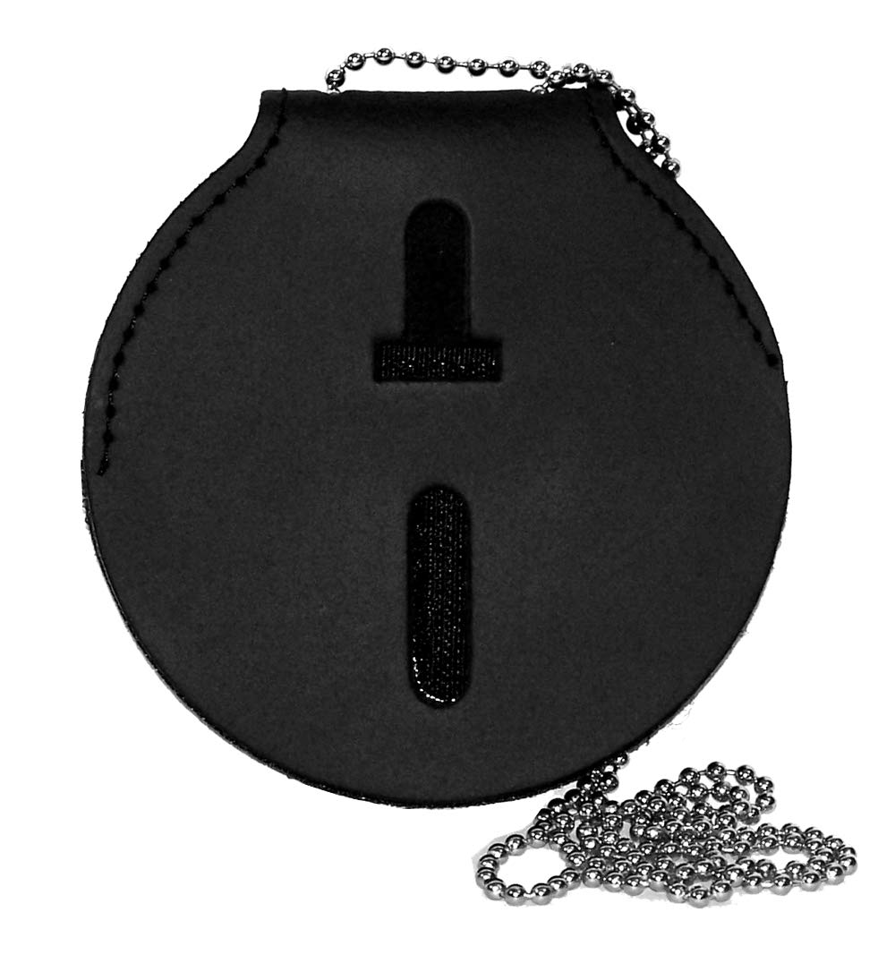 PERFECT FIT SHIELD WALLETS Round Belt Clip Badge Holder with Pocket and Chain