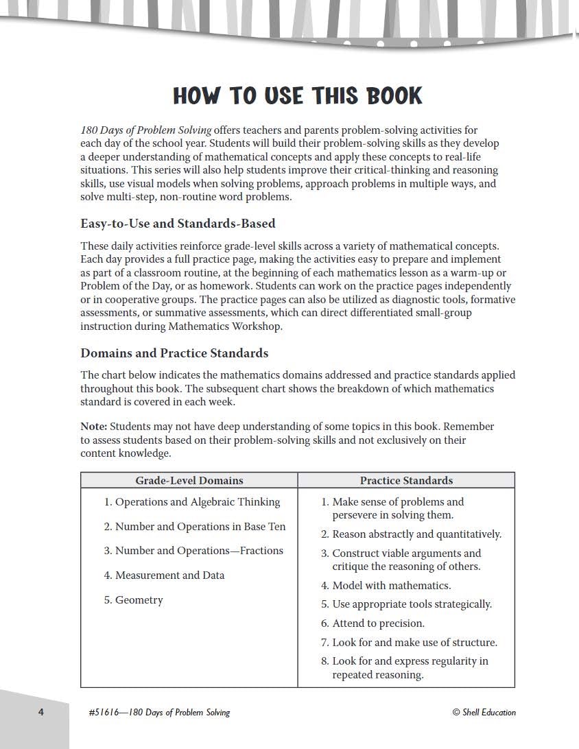 180 Days of Problem Solving for Fourth Grade – Build Math Fluency with this 4th Grade Math Workbook (180 Days of Practice)
