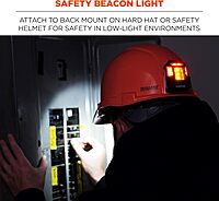 Ergodyne Skullerz 8993 Hard Hat Safety Light, Magnetic Attachment for Portable Red Beacon Light, Rechargeable, Compatible with Skullerz Hardhats, Safety Helmets, Black