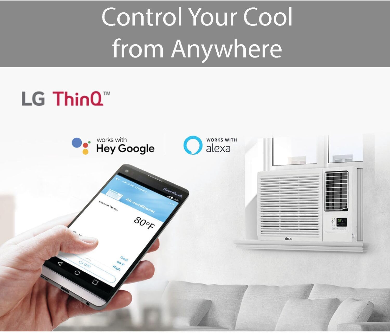 LG Window Air Conditioner with Supplemental Heat, Electronic Controls with Remote