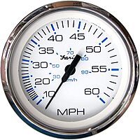 Faria Beede 33811 Chesapeake Stainless Steel Speedometer (60 MPH) Pitot - 4', White